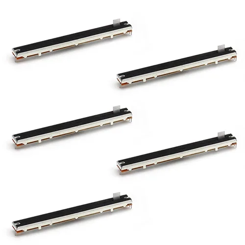 Fielect 5 unids 10K Slide Potenciómetro de película de carbono Fader resistencias variables mezclador 5.039 in 3Pins 10K Ohm potenciómetros lineales