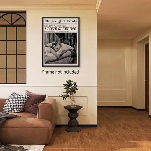 Miniatura 5 de VERENIX Arte de pared feminista retro en blanco y negro, pósteres de lienzo estéticos, vintage Funky Girl durmiendo impresiones para dormitorio