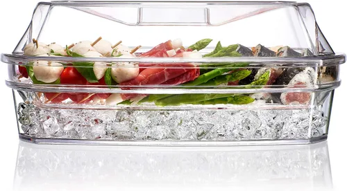 Miniatura 3 de Prodyne Plato de fiesta de hielo, 15 1/2 x 11 x 6 pulgadas, transparente