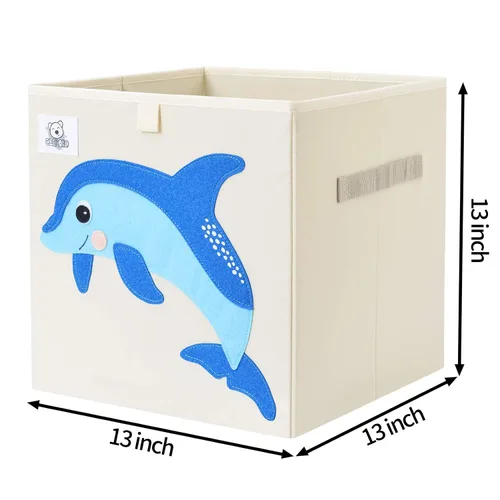 Miniatura 2 de Contenedores plegables de almacenamiento con forma de cubo de animales, caja de juguetes de tela, cofre/organizador para niños pequeños/niños, sala