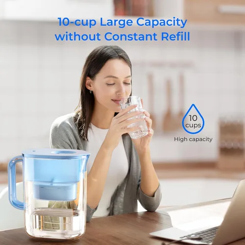 Miniatura 8 de Waterdrop - Jarra con filtro de agua para 10 tazas, incluye 1 filtro Azur