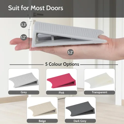 Miniatura 5 de Optish Topes de puerta patentados originales para la parte inferior de la puerta, tope de puerta de goma antideslizante, cuña de puertas para Gris