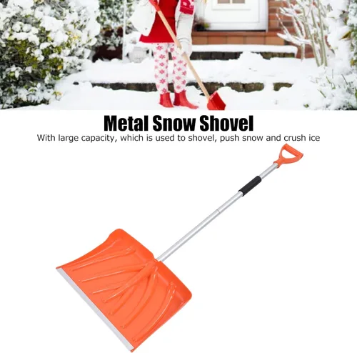 Miniatura 4 de Pala de nieve de metal, mango en forma de D, pala de nieve ensamblable desmontable para arena