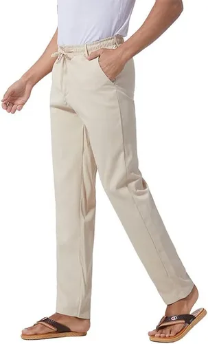 Miniatura 14 de Pantalones casuales de lino de algodón para hombre, pantalones sueltos de playa, pantalones largos de yoga ligeros