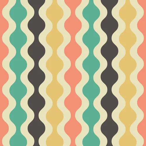 VaryPaper Papel tapiz geométrico retro de 17.7 x 78.7 pulgadas, para despegar y pegar, papel tapiz vintage con rayas onduladas para dormitorio,