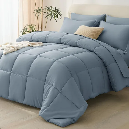 Miniatura 18 de CozyLux Juego de edredón tamaño individual XL, color beige, juego de cama de 5 piezas individual XL, juego de ropa de cama suave extra largo