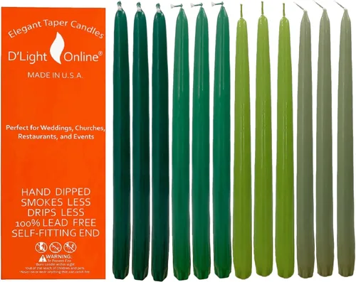 Miniatura 60 de D'light Online Elegantes Velas Cónicas de Otoño Estacional de 10 Pulgadas de Calidad Premium - Sin Perfume, Velas Cónicas Sumergidas a Mano, Sin