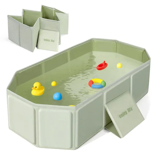 Miniatura 8 de Orzbow Bañera Plegable para Bebé, Bañera para Niños Pequeños con Base Antideslizante, Bañera Portátil para Niños Bebés de 12 Meses+ Viaje, Fácil