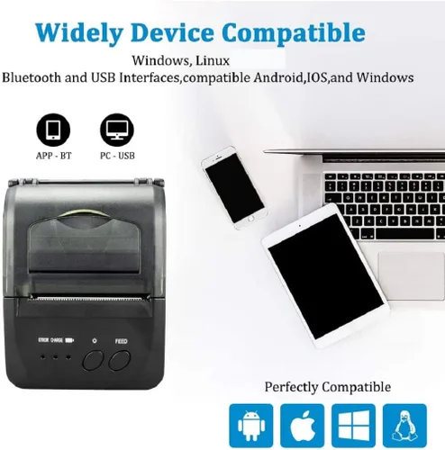 Miniatura 7 de NETUM Impresora Bluetooth de Recibos, Impresora Térmica Mini POS de 58mm Impresora Personal Portátil de Facturas de 2 Pulgadas para Ventas