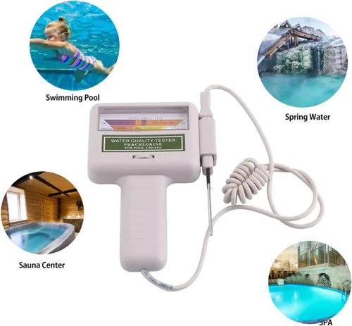 Miniatura 7 de Probador digital de agua, lector digital de tiras de prueba para pruebas de agua de piscina y spa, kit de probador de bolsillo de pH hermético PH60