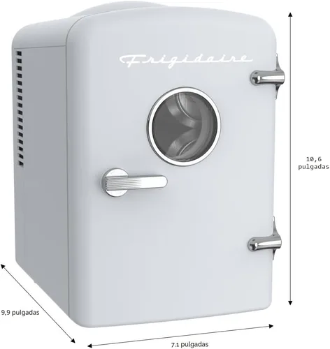 Miniatura 7 de Frigidaire EFMIS171 Mini refrigerador retro portátil personal - Ideal para casa, oficina o dormitorio - Incluye asa de transporte, cargador de Blanco