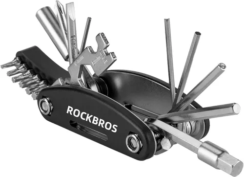 Miniatura 9 de ROCKBROS Kit de herramientas para bicicleta 16 en 1 – Multifunción – Herramienta portátil y plegable para ciclismo con llave Allen, palancas