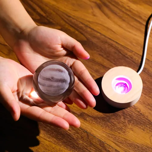 Miniatura 2 de Regalos de planeta Júpiter 3D - Bola de cristales del sistema solar de 60 mm - Figura de animales de cristal - Regalo de cumpleaños para mejor amiga