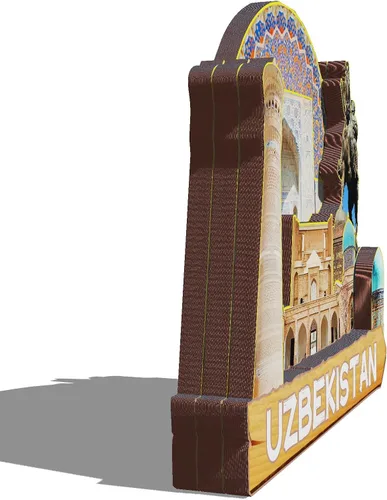 Miniatura 2 de Imán de madera de Uzbekistán Asia 3D para nevera, recuerdos coleccionables, decoraciones artesanales hechas a mano