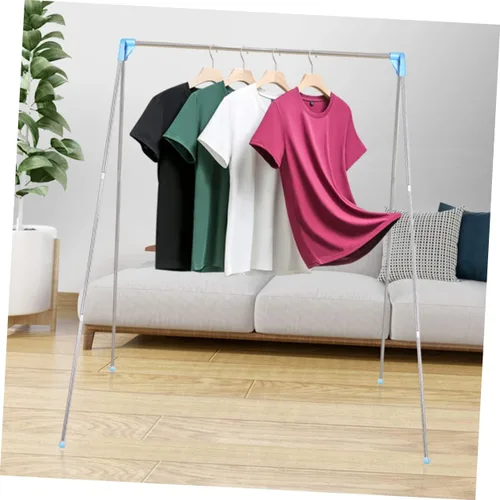 Miniatura 7 de Perchas de ropa prácticas Plegables Piso de pie Ropa Airer Balcón Estante de ropa retráctil Estante de lavandería