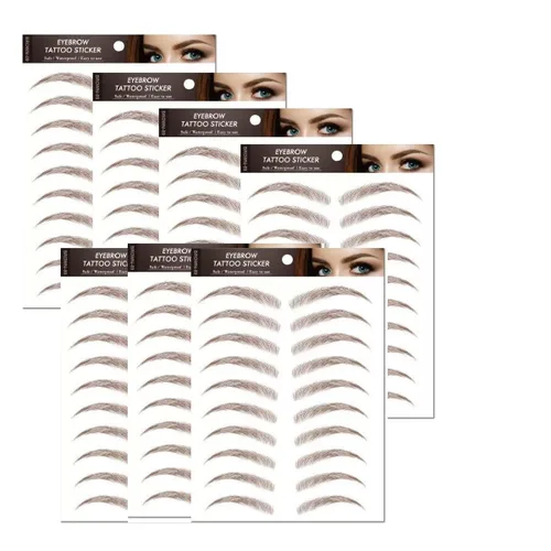 Miniatura 12 de 77 pares de calcomanías de tatuaje de cejas, 4D, impermeables, naturales, para cejas, de larga duración, perfectas para mujeres y niñas (negro)
