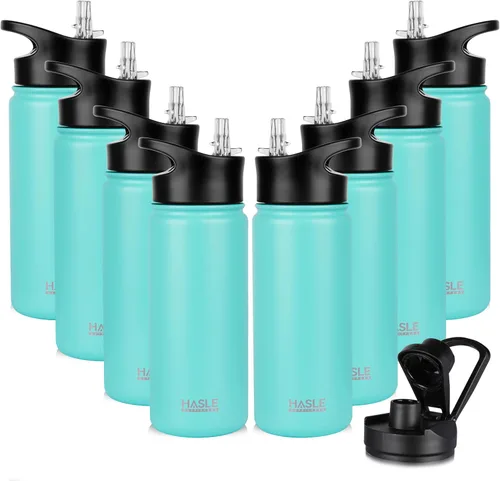 Miniatura 15 de HASLE OUTFITTERS Botella de agua aislada de 16 onzas para niños, botella de agua de acero inoxidable de doble pared al vacío, a prueba de fugas