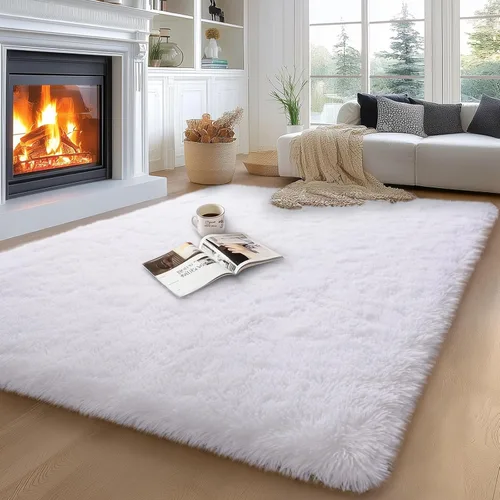 Miniatura 75 de qulint Alfombras de área de 5 x 7 pies para sala de estar, alfombra suave y esponjosa para dormitorio, alfombra de habitación de niños grandes, Gris