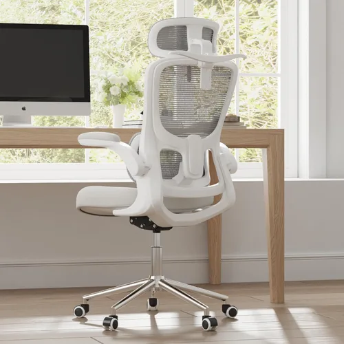 Miniatura 9 de Novilla Silla de oficina ergonómica, silla de escritorio de malla de respaldo alto con cojín de espuma moldeada gruesa, soporte lumbar ajustable