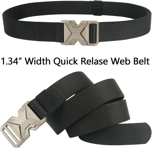 Miniatura 6 de Cinturón táctico para hombre de 1.34 pulgadas de ancho elástico elástico estilo militar cinturones de golf