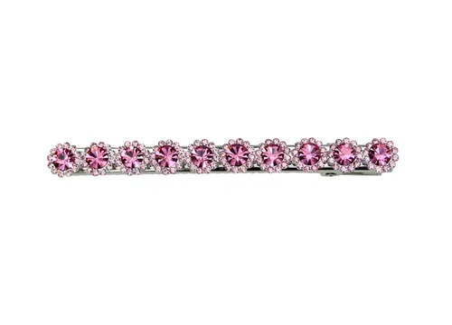 Miniatura 8 de Faship Preciosa pinza de pelo de cocodrilo floral de cristal negro