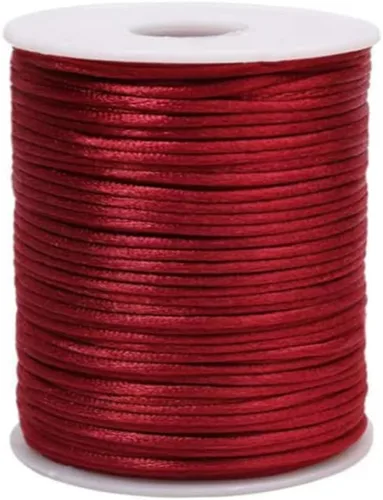 Miniatura 46 de 2.0 mm x 110 yardas de cordón de satén de nailon para abalorios, hilo trenzado para nudos chinos, rattail, macramé, pulseras, collares, fabricación
