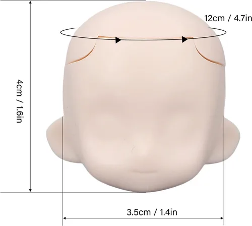 Miniatura 7 de Cabeza de muñeca en blanco, cabeza de muñeca articulada de silicona de repuesto, exquisita para muñeca articulada de bola de 1/12 (súper blanco)