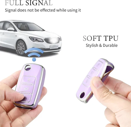 Miniatura 5 de OFFCURVE - Funda para llavero Volkswagen, carcasa protectora completa de TPU suave para llavero de VW Jetta Golf Polo Passat MK8 Tiguan Beetle