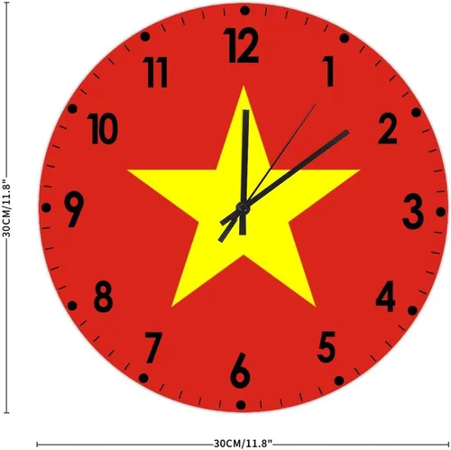 Miniatura 104 de Cheyan Reloj de pared con bandera de Canadá de 12 pulgadas, silencioso, sin tictac, de PVC, funciona con pilas, reloj redondo decorativo, regalo