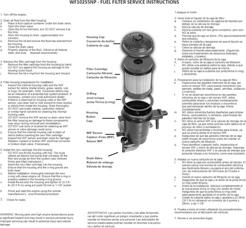 Miniatura 2 de Kit Buyer$ Lair para Dodge Ram 6.7L Filtro de combustible diésel Cummins y juego separador de combustible/agua Wix WF10112 y WF10255NP para modelos