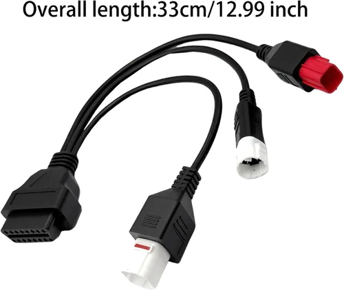Miniatura 3 de 1 unids 3 en 1 OBD2 Cable de diagnóstico de 16 pines OBD2 adaptador a 3/4/6 pin herramienta de escáner de cable compatible con Yamaha Moto Guzzi