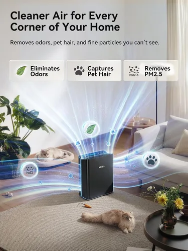 Miniatura 2 de Afloia Purificador de aire para el hogar, habitación grande, dormitorio, hasta 2000 pies cuadrados con monitor de calidad del aire PM2.5, modo