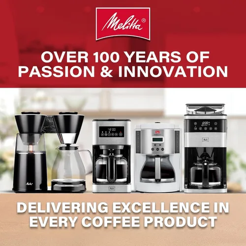 Miniatura 7 de Melitta Aroma Tocco - Cafetera de goteo de vidrio de 10 tazas, automática y programable, capacidad de 96 onzas con 5 filtros de café, color negro