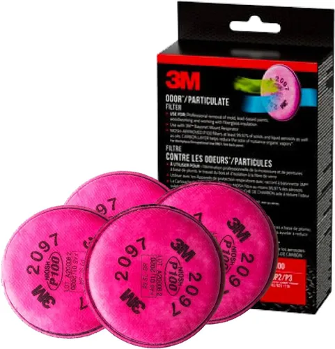 3M Filtro P100, mejor para la eliminación de moho, pinturas a base de plomo, carpintería, instalación de fibra de vidrio, para respiradores de la