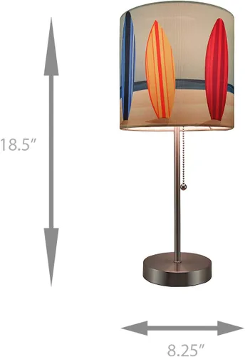 Miniatura 5 de Zeckos Lámpara de mesa de acero inoxidable de 18 pulgadas, un acento de decoración temática de playa perfecto con cautivadora pantalla de tabla