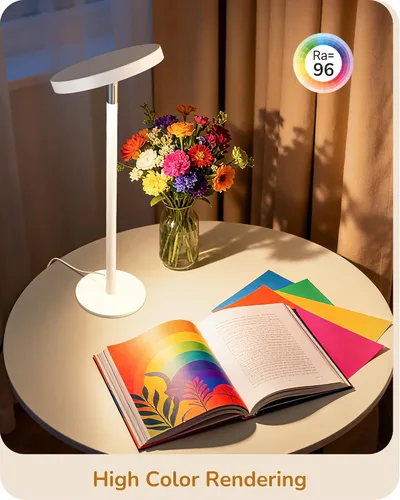 Miniatura 2 de EDISHINE Lámpara de mesa LED con 2 alturas ajustables, 5%-100% regulable y 3 temperaturas de color, control táctil, lámpara de escritorio moderna