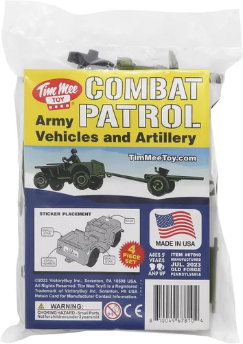 Miniatura 7 de TimMee Combat Patrol Willys & Artillery - Juego negro de 4 piezas fabricado en Estados Unidos