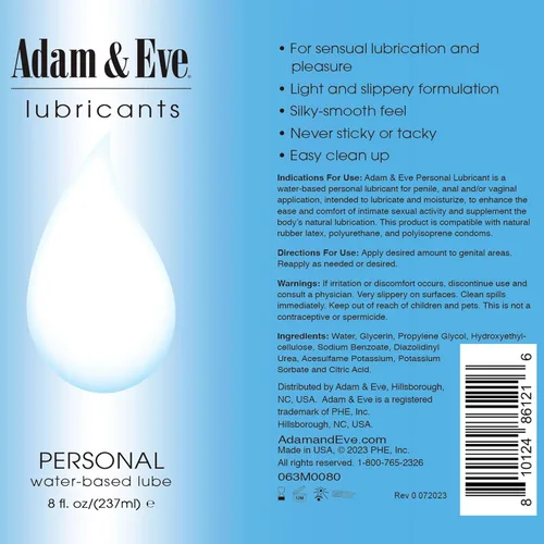 Miniatura 6 de Adam and Eve - Lubricante a base de agua de alta calidad, lubricantes personales para privacidad y juguetes, grueso, no pegajoso, no mancha, fórmula