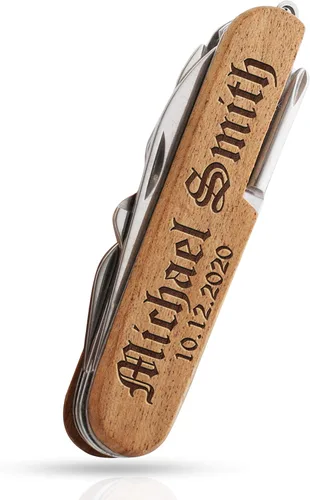 Miniatura 4 de Cuchillo de bolsillo grabado, cuchillo de bolsillo multiherramienta personalizado de 8 funciones, regalos de Navidad para hombres, cuchillos