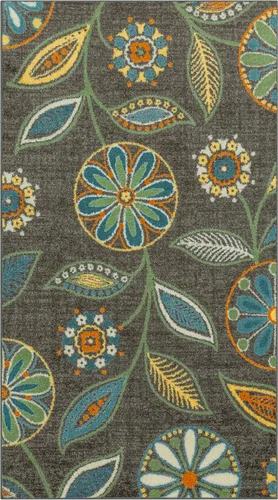 Miniatura 36 de Maples Rugs Reggie - Alfombra de pasillo floral, fabricada en Estados Unidos, lavable, antideslizante, alfombra de interior para cocina, pasillo