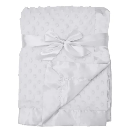 Miniatura 9 de American Baby Company Heavenly - Manta de recepción de felpilla suave (30 x 40 pulgadas), diseño de 2 capas con lunares minky y satén sedoso, rosa