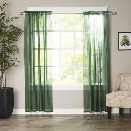 Miniatura 17 de Elegant Comfort - Cortinas transparentes de lujo con bolsillo para barra para cocina, dormitorio y sala de estar, Microfibra, Beige