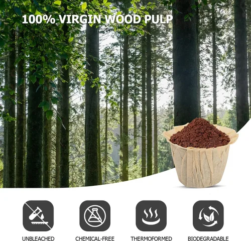 Miniatura 8 de Pro Mael Filtros desechables de taza K, papel de filtro de café para cafeteras Keurig de una sola porción 1.0 y 2.0, uso con cápsulas K Cup Natural