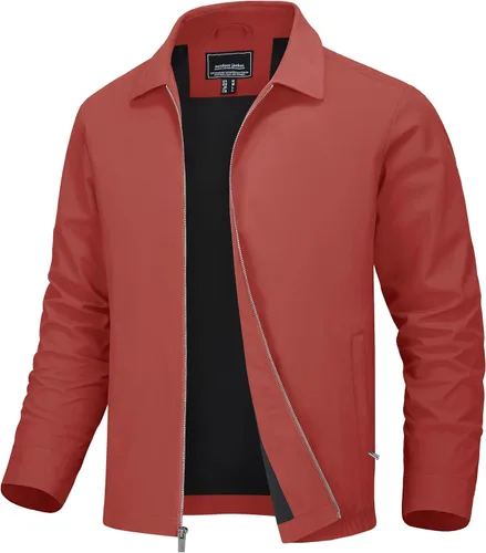 Miniatura 11 de MAGNIVIT Chaquetas ligeras para hombre, cortavientos ligeros, con cremallera completa, elegante, abrigo de golf, negocios, trabajo, vestido casual
