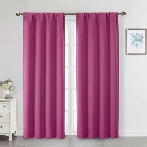 Miniatura 140 de Cortinas opacas para dormitorio, sala de estar, juego de 2 paneles de 54 pulgadas de largo, cortinas de oscurecimiento de habitación con aislamiento