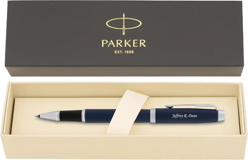 Miniatura 9 de Parker IM - Bolígrafo roller con tapa grabada, laca negra con borde dorado, regalo personalizado para ejecutivos, graduación, jubilación, avance