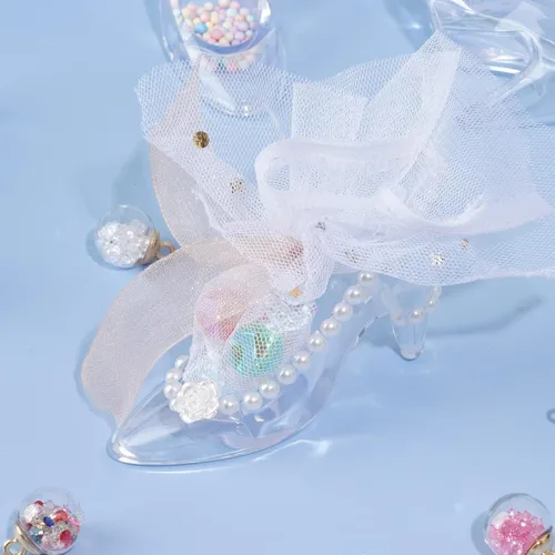 Miniatura 5 de Mini zapatillas de princesa Cenicienta de plástico, tacones de cristal, decoraciones de fiesta para bodas, recuerdos de fiesta de cumpleaños, 3.5