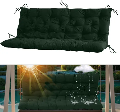 Miniatura 59 de Cojín para columpio de 2-3 plazas, cojines para exteriores con respaldo grueso de 4 pulgadas, almohadilla antidecoloración impermeable para jardín
