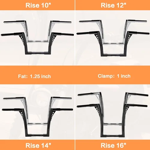 Miniatura 6 de Manillar Ape Bar de 14 pulgadas de elevación de 1-1/4 pulgadas Repuesto de manillar de motocicleta para Harley Davidson Sportster 1984-2022 Road