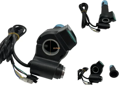 Miniatura 7 de 1 Par de Empuñaduras de Acelerador de Bicicleta Eléctrica, Manillar Giratorio Universal de Bicicleta Eléctrica Scooter con Pantalla LCD de Voltaje